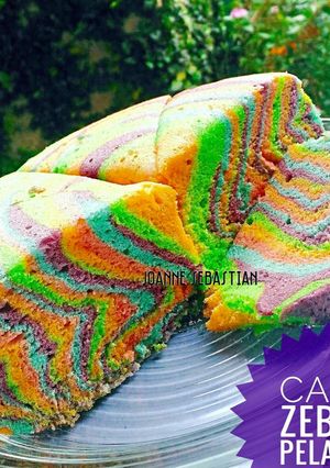 Foto resep Cake Zebra Pelangi Kukus