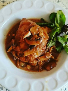 A picture of Adobong Chicken with Mushroom.