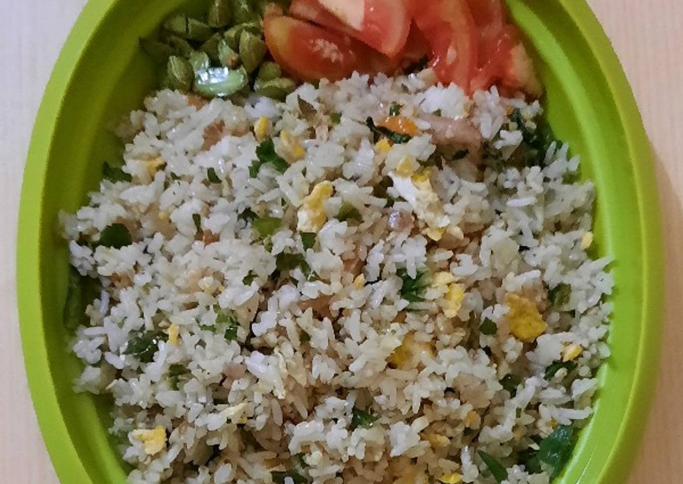 Nasi goreng teri cabe hijau
