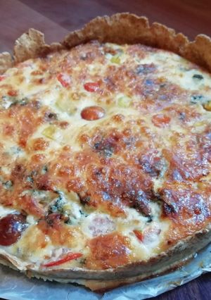 Una foto de Quiche de tomates cherries y roquefort