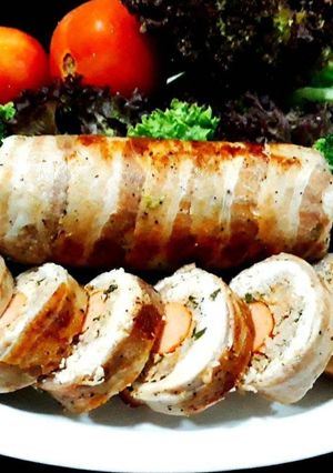 รูปของ อกไก่ม้วน/อกไก่ม้วนรับอรุณ (Grilled Chicken Rolls)