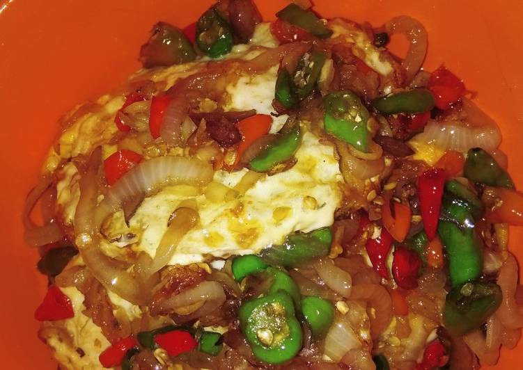 Resep Telor ceplok pedas, Enak