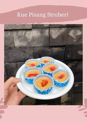 Foto resep Kue Pisang Stroberi Snack MPASI 1+