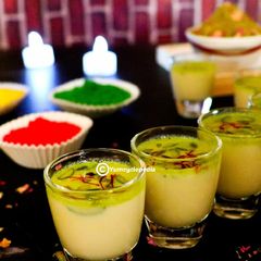 A picture of Thandai Shots/with Homemade Thandai Powder.