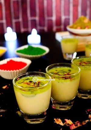 A picture of Thandai Shots/with Homemade Thandai Powder.