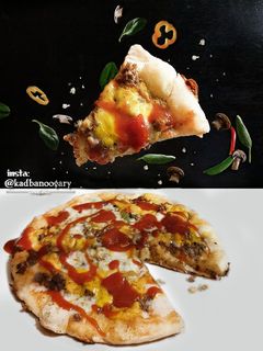 عکسی از دستور پیتزا با خمیر فوری بدون فر🍕