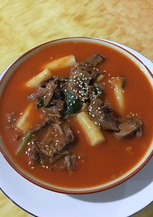Foto resep Tteokbokki / stir fried korean rice cake