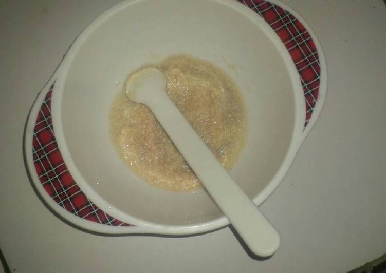 Resep Mpasi Bubur nasi+kacang panjang+tahu, Lezat