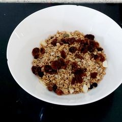 A picture of My Healthy Granola Breakfast ❤#Kitchenwordsearch#Breakfast.