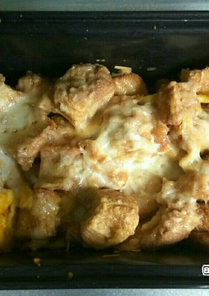 Foto resep Banana Cheese Bread Pudding with Mozzarella