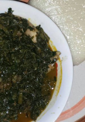 A picture of Afang soup.