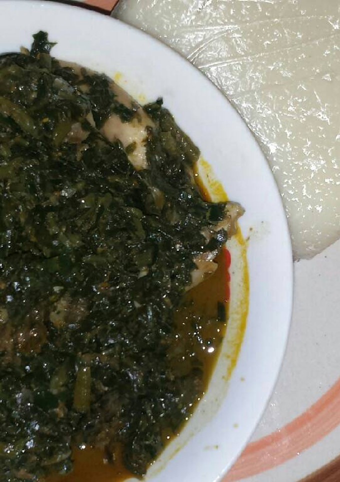 A picture of Afang soup.