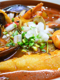 Una foto de Sopa de mariscos