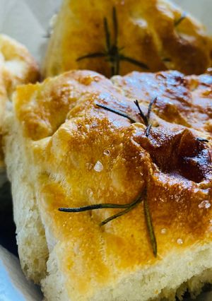 A picture of Rosemary Sunflower oil Focaccia.