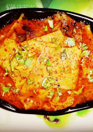 A picture of Papad ki sabzi.