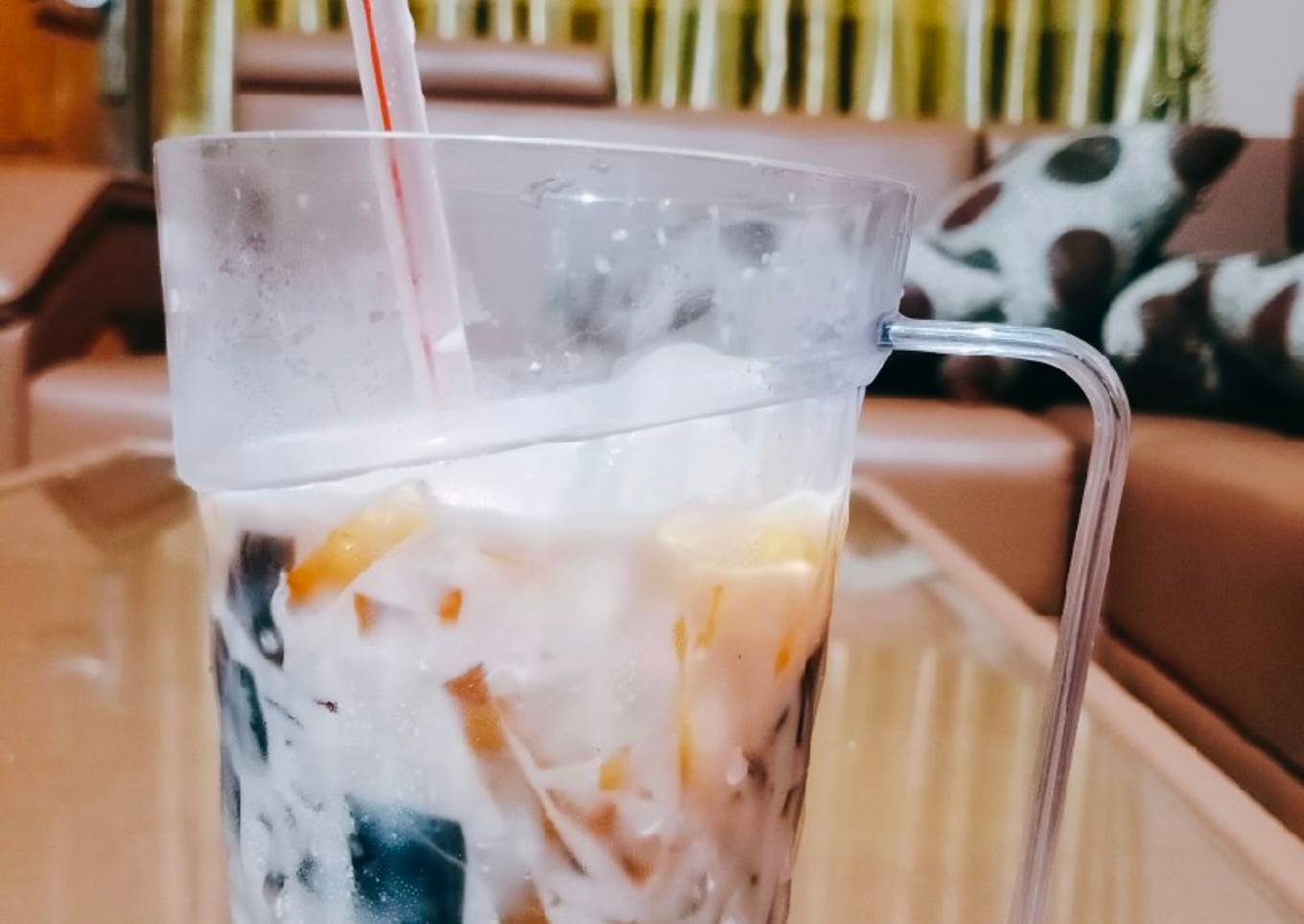 Teh tarik cincau hitam, enak,simple