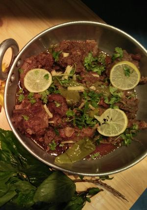 A picture of Balochi Tikka Karahi.