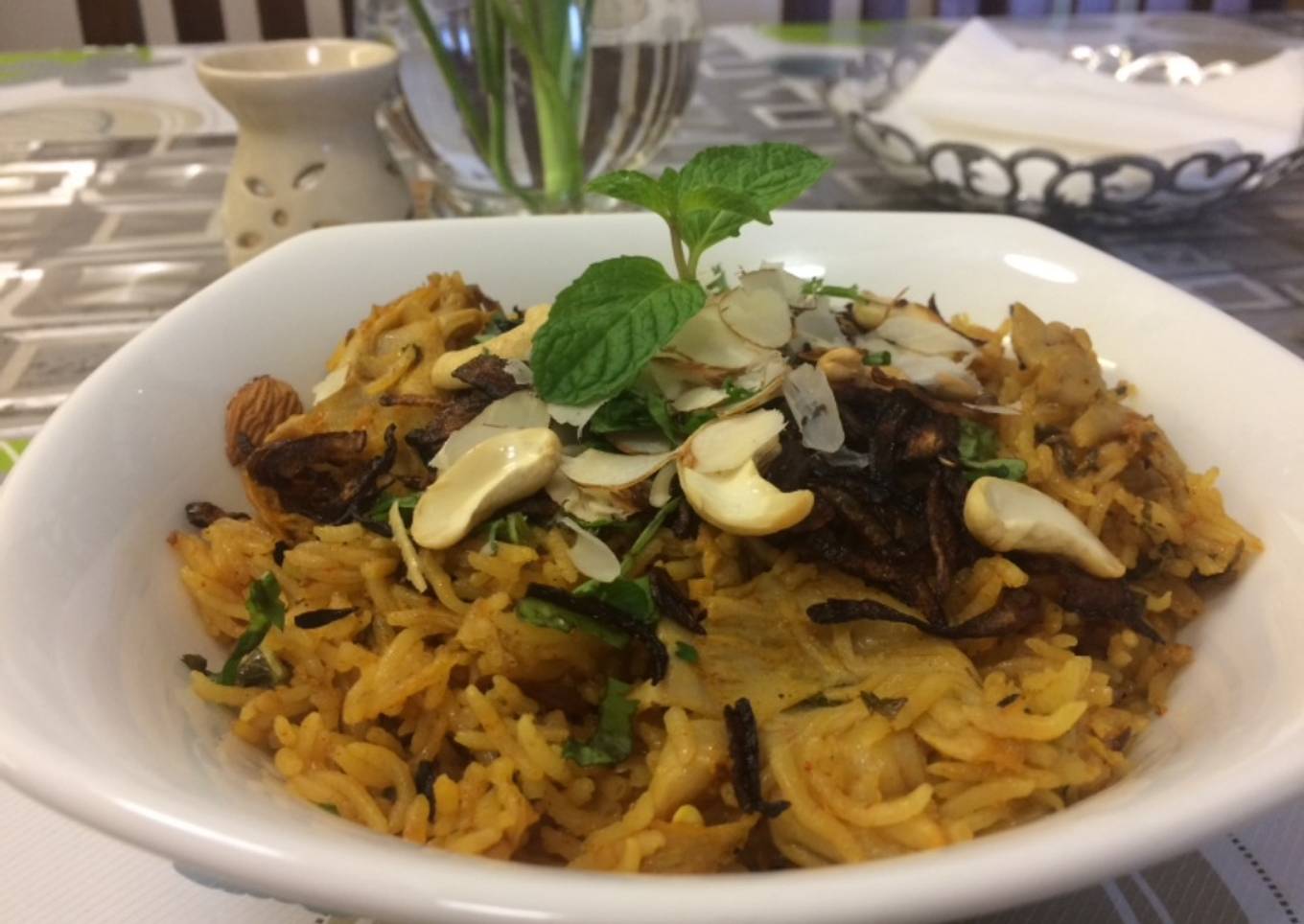 Oyster Mushroom Biriyani