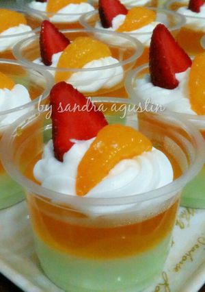Foto resep Jelly Melon Jeruk Berlapis 