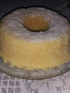 Una foto de Torta de coco y vainilla de microondas