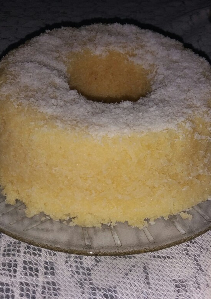 Una foto de Torta de coco y vainilla de microondas