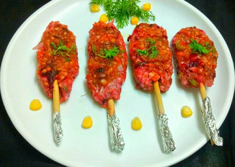 Beetroot sabudana sheekh kebab