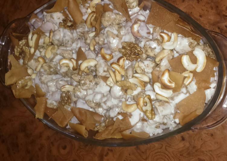 عمل وصفة فتة الدجاج
