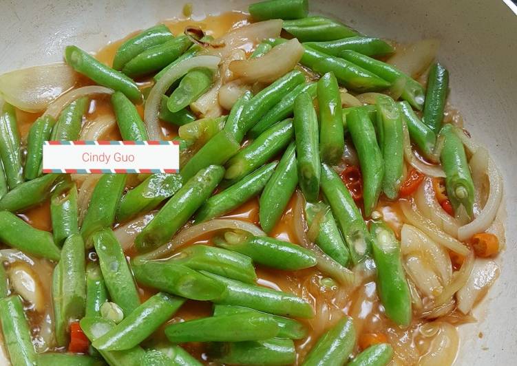 Proses mengolah 20. Tumis Buncis Simple yang Bisa Manjain Lidah