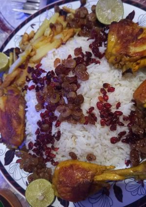 عکسی از دستور برنج با سوپ مرغ