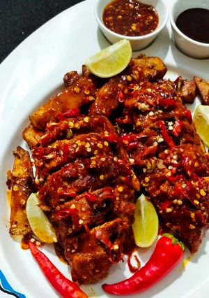 A picture of Spicy chicken Tandori.