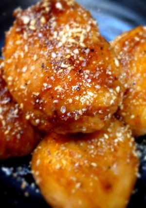 A picture of Sweet and Savory Pork Belly Rice Balls.