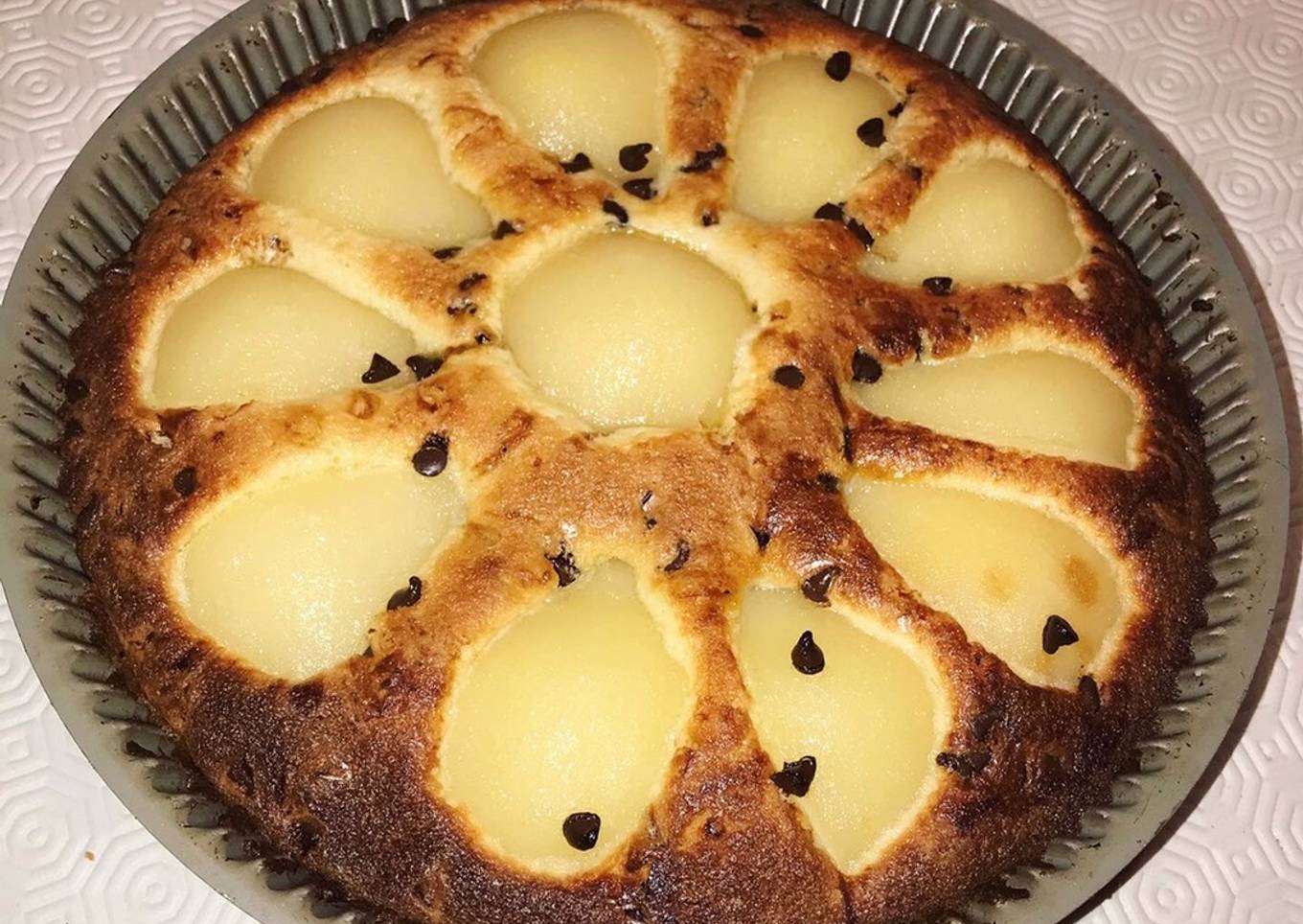 Tarte poire amande chocolat