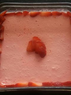 Una foto de Postre de fresa