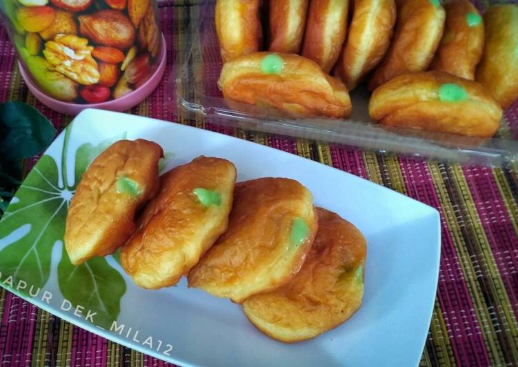 Donat isi selai pandan srikaya (Super fluffy Doughnut)