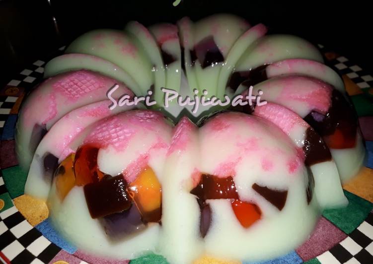 Puding Nutrijel Mozaik with Pink Lava Nabati