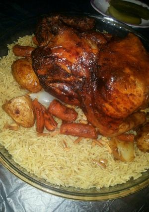 صورة لوصفة ارز بالدجاج لمدخن ع طريقتي😛