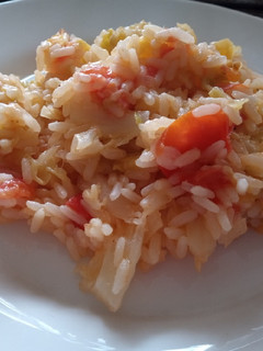 Una foto de Riso e verza (arroz y repollo)