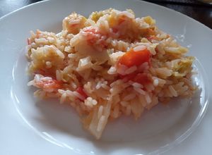 Una foto de Riso e verza (arroz y repollo)