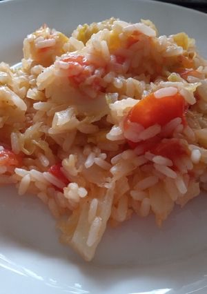 Una foto de Riso e verza (arroz y repollo)