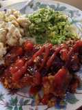 Mexican Meatloaf with Baked Mac n' Cheese and Cheesy Broccoli
