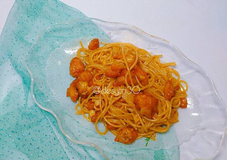 Resep 29. Spaghetti Ayam Pedas Manis #SeninSemangat Anti Gagal