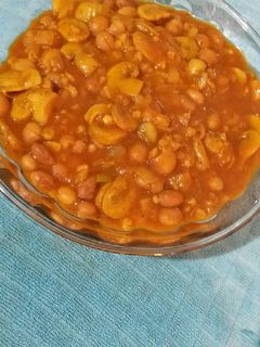 عکسی از دستور خوراک لوبیا چیتی با قارچ (مجلسی)