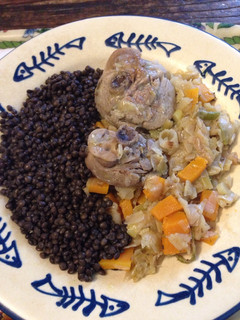 Una foto de Osobuco de pavo con puerro y calabaza