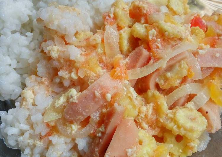 Cara Gampang Membuat Janten Sosis Kuah Telur Asam Tomat, Menggugah Selera