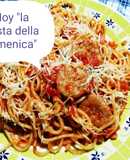 Spaghetti con tuco y chorizo della Nonna