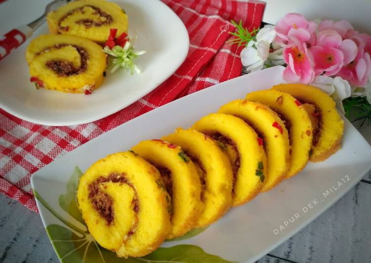 Bolu Gulung Abon (gurih dan lembut banget)