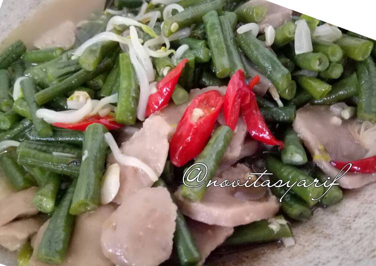 Resep Tumis Cang Ge Kso 🍲 (kacang, tauge, bakso) Lezat