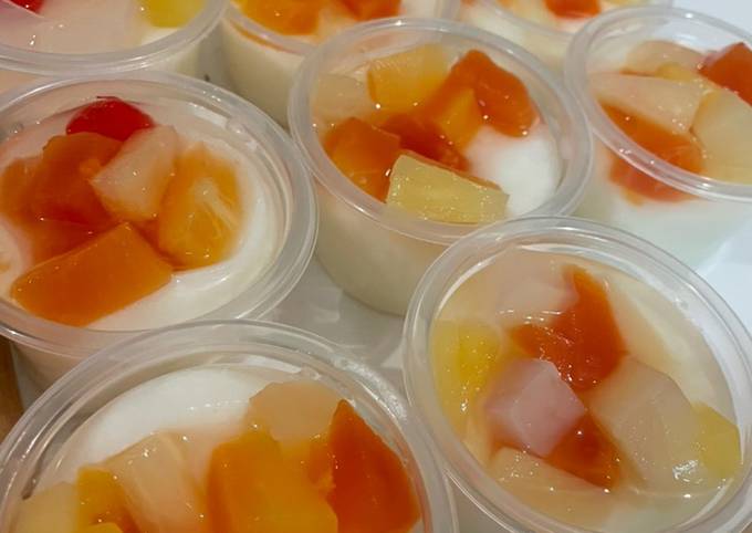 Cara membuat Pudding silky fruti