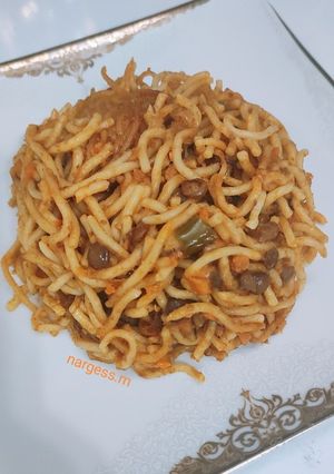 عکسی از دستور ماکارونی با سس عدس هویج