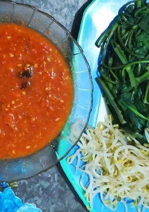 Foto resep Rujak kangkung toge